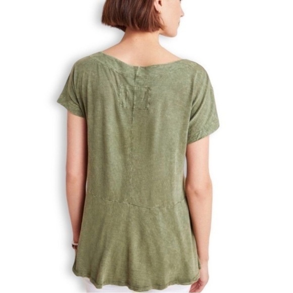 By Anthropologie Green Knot Top Size XS - Picture 2 of 8